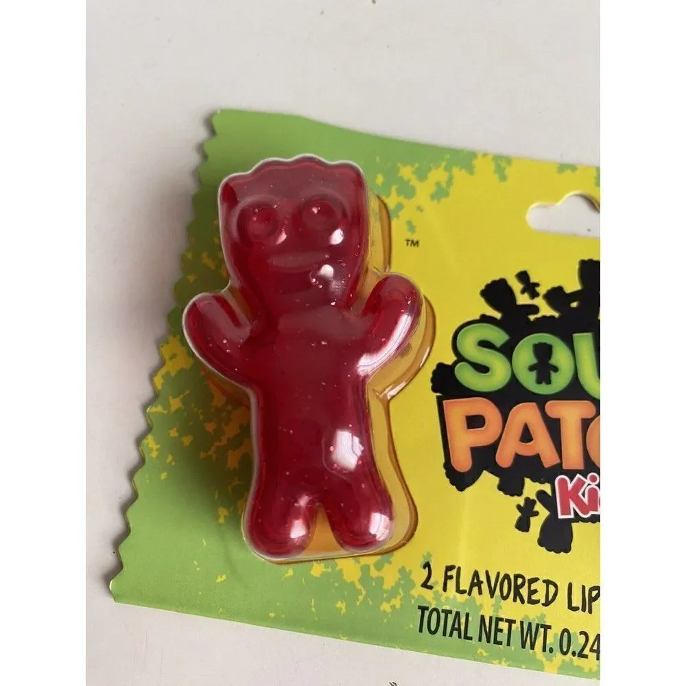 2 Pk Taste Beauty Sour Patch Kids Blue Raspberry Cherry Flavored Lip Balm‎ Gloss
